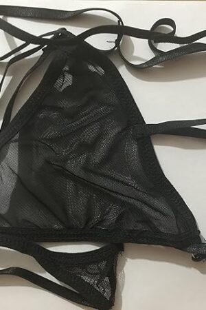 2021 Sexy Lace Flowers Solid Color Low Waist Panties G-String Thongs Underwear (Black, M)