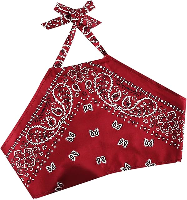 Women's Vintage Print Halter Neck Crop Top