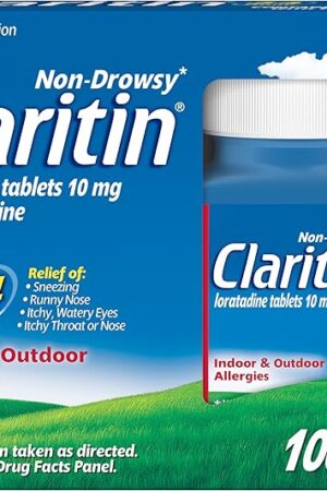 Claritin Allergy Medicine for Adults, 24-Hour Non-Drowsy Loratadine 10mg Pills, Antihistamine, 100 Tablets