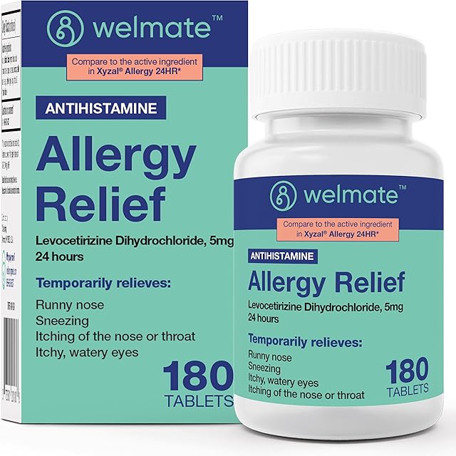 WELMATE - Levocetirizine Dihydrochloride 5mg (180 ct) - Non Drowsy Allergy Medicine - 24 Hours - Antihistamine - Generic Allergy Pills - Over-The-Counter Medication - HSA Eligible & FSA Eligible