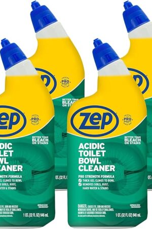 Zep Acidic Toilet Bowl Cleaner - 32 oz (Case of 4) - ZUATBC324 - Experience the Ultimate Cleaning Power with Our 2x Thicker Clinging Formula, Designed to Deliver a Professional-Quality Clean