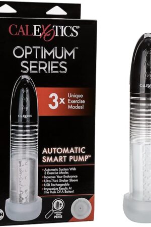 CalExotics Optimum Series Automatic Smart Pump  Male Enhancement Penis Pump with Silicone Stroker Sleeve  Male Masturbation Sex Toys for Men  Clear