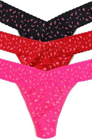 Daily Lace Original Rise Thongs for Women 3 Pack | One Size (4-14) | Lacy thong underwear, lingerie panties
