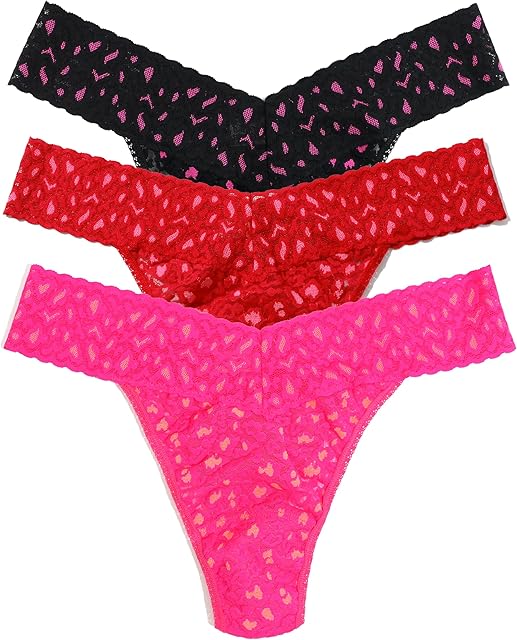 Daily Lace Original Rise Thongs for Women 3 Pack | One Size (4-14) | Lacy thong underwear, lingerie panties