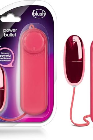 Blush Novelties B Yours Power Bullet - Remote Control Vibrator - for Vaginal, Clitoral, Nipple Stimulation - Use During Foreplay, Intercourse - Versatile Sex Toy for Beginners Couples - Cerise