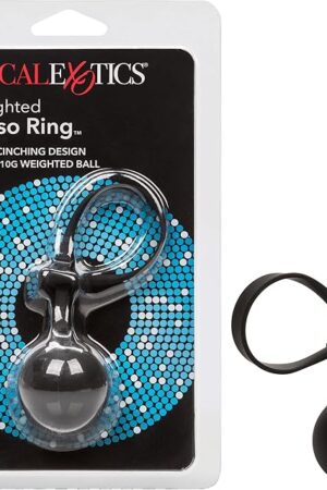 CalExotics Weighted Lasso Ring ? Silicone Pleasure Weight Adult Sex Toy - Enhancement Cock Ring - Adult Prostate Stimulating Sex Toys for Men and Couples ? 4 OZ ? Black