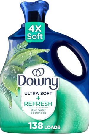 Downy Ultra Soft Fabric Softener Liquid, Refresh, Birch Water and Botanicals, 93 fl oz, 138 Loads