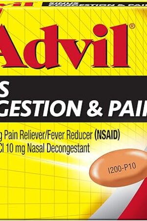Advil Sinus Congestion and Pain, Sinus Relief Medicine, Pain Reliever and Fever Reducer with Ibuprofen and Phenylephrine HCl - 20 Coated Tablets