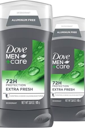Dove Men+Care Deodorant Stick for Men 4 Count Extra Fresh Aluminum Free 72-Hour Odor Protection Mens Deodorant with 1/4 Moisturizing Cream 3 oz