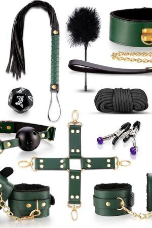 Adult BDSM Sex Toys for Men Women and Couples Sex Bondage BDSM kit Restraints 12PCS Adult Toys Sets with Adjustable Handcuffs Collar Ankle Cuff Blindfold Feather Tickler