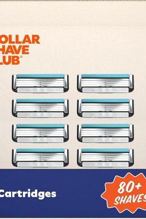 Dollar Shave Club | 4 Blade Razor Refills (8 Pack) | Swift Rinse Blades for Longer and Thicker Hair