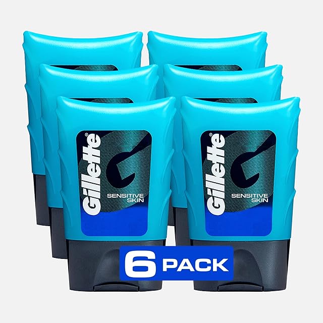 Gillette After Shave Gel for Men, Aftershave for Men, After Shave Lotion for Men, Calms, Soothes and Refreshes Sensitive Skin, Light Fragrance, 25 oz, Pack of 6, After Shave Cologne Men, Aftershave