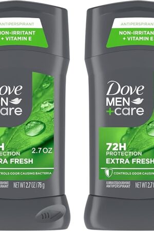 Dove Men+Care Extra Fresh Men's Antiperspirant Deodorant Stick Extra Fresh Twin pack With 72-hour sweat & odor protection with 1/4 Moisturizing Cream & Long-lasting Citrus Scent 27 oz