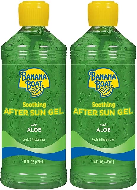 Banana Boat Soothing After Sun Gel with Aloe Twin Pack | After Sun Care Aloe Gel, After Sun Aloe, Sunburn Relief, 16oz each