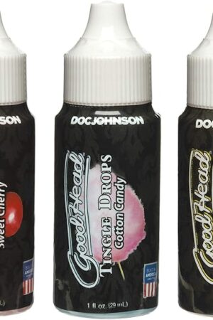 Doc Johnson GoodHead - Tingle Drops - Sweet Cherry, Cotton Candy, French Vanilla - 1 FL Oz (Pack of 3)