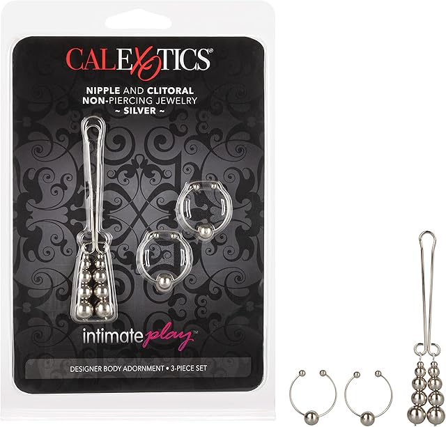 California Exotics Nipple and Clitoral Non-Piercing Body Jewelry, Silver