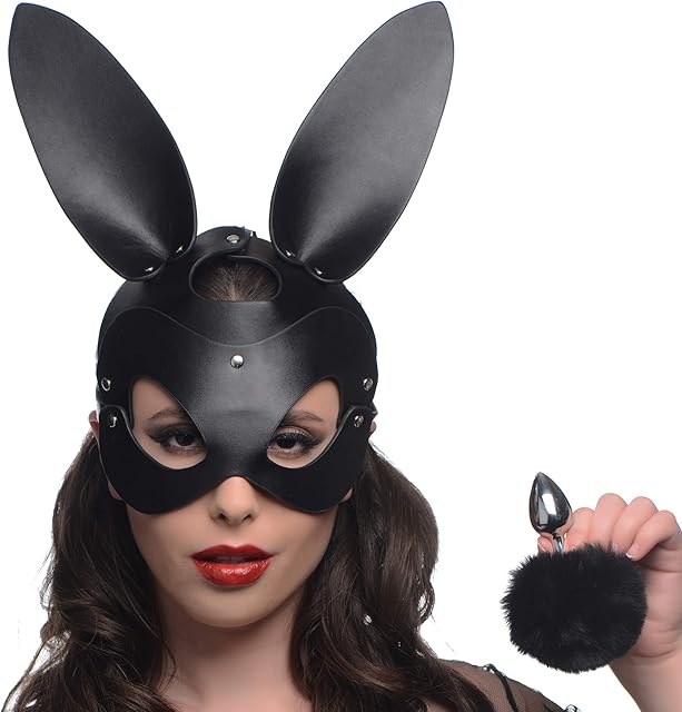 Bunny Tail Anal Plug and Mask Set