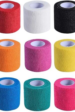 15 Pack 2 Inch x 5 Yards Self Adhesive Bandage Breathable Cohesive Bandage Wrap Rolls Elastic Self-Adherent Tape for Stretch Athletic, Sports, Wrist, Ankle