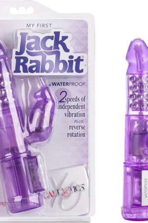 CalExotics My First Jack Rabbit - Waterproof Vibrator With Rotating Shaft - Vibe Sex Toys for Couples - Adult Hands Free G Spot Massager - Purple