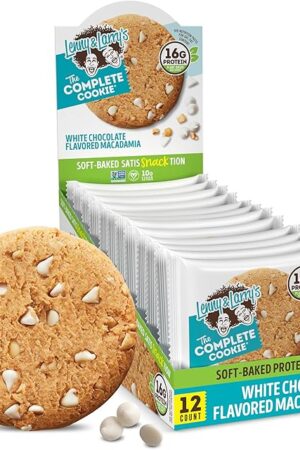 Lenny & Larry's The Complete Cookie, White Chocolate Flavored Macadamia, Soft Baked, 16g Plant Protein, Vegan, Non-GMO, 4 Ounce Cookie (Pack of 12)