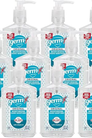 Germ-X Original Hand Sanitizer, Non-Drying Moisturizing Gel with Vitamin E, Instant and No Rinse Formula, Back to School Supplies College, 8 Fl Oz Pump Bottle (Pack of 12)