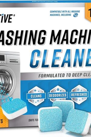 Washing Machine Cleaner Descaler 24 Pack - Deep Cleaning Tablets For HE Front Loader & Top Load Washer, Septic Safe Eco-Friendly Deodorizer, Clean Inside Drum and Laundry Tub Seal - 12 Month Supply