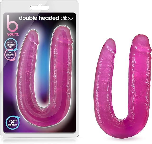 Blush Novelties B Yours Double Headed Realistic Dildo for Double Penetration, Sex Toys for Women, Sex Toys for Couples, Pink