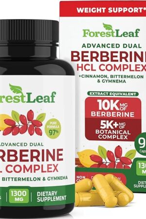Berberine Supplement 1300mg per Serving- 97% Tested Ultra High Potency Berberine HCl with Ceylon Cinnamon, Bitter Melon & Gymnema, 10:1 Extract Berberis Supplements, Weight Management, 90 Veggie Caps