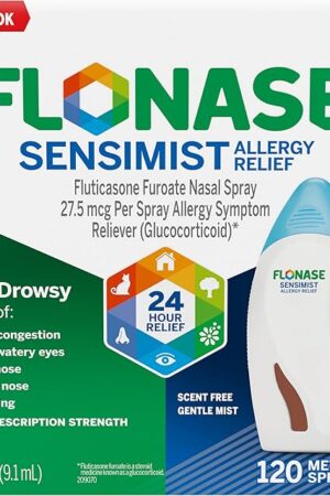 Flonase Sensimist Allergy Relief Nasal Spray for Non-Drowsy, 24-Hour Multi-Symptom Allergy Relief ? 120 Sprays