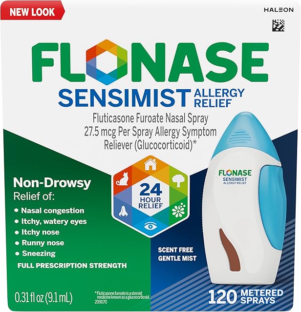 Flonase Sensimist Allergy Relief Nasal Spray for Non-Drowsy, 24-Hour Multi-Symptom Allergy Relief ? 120 Sprays