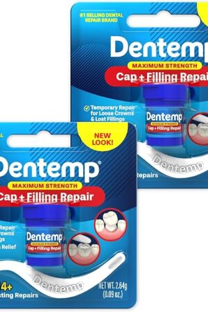 Dentemp Maximum Strength Loose Cap and Lost Filling Repair - Dental Repair Kit for Instant Pain Relief (Pack of 2)