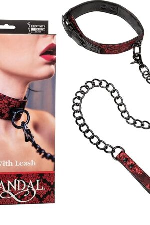CalExotics Scandal Collar with Leash ? BDSM Fetish Play Set for Couples ? Sexy Bondage Restraint Lingerie ? Black