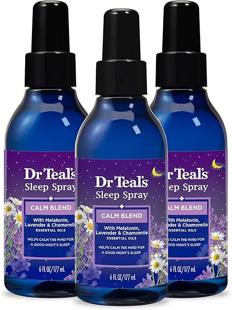 Dr Teal's Sleep Spray with Melatonin & Essential Oil Blend, 6 fl oz (Pack of 3)