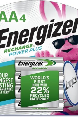 Energizer Power Plus Rechargeable AA Batteries (4 Pack), Double A Batteries