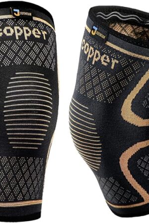 Copper Knee Braces for Men and Women (2 pack) -Knee Supports Copper Compression Knee Sleeve for Knee Pain, Arthritis, Sports and Recovery Support (Large)