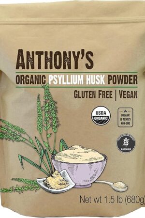 Anthony's Organic Psyllium Husk Powder, 15 lb, Gluten Free, Non GMO, Finely Ground, Keto Friendly