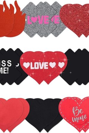 9 Pairs Nipple Pasties Lingerie Fun Words Text Print Bra Stickers Nipple Covers for Women Pasties Rave