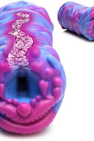 Cyclone Squishy Alien Vagina Stroker for Men & Couples Soft & Squishy, Fantasy Vagina Stroker Unique Textured Inner Tunnel Premium Silicone 1 Piece, Pink and Blue