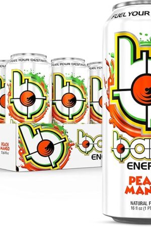 Bang Energy Peach Mango, Sugar-Free Energy Drink, 16-Ounce (Pack of 12)
