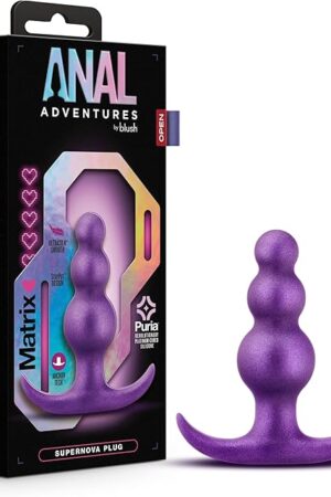 Blush Novelties Anal Adventures Matrix Supernova Plug - Puria Silicone Anal Plug, UltrasilkSmooth, Anal Sex Training Toys, Beginners Sex Toy for All Genders, Anal Dildo Stretcher