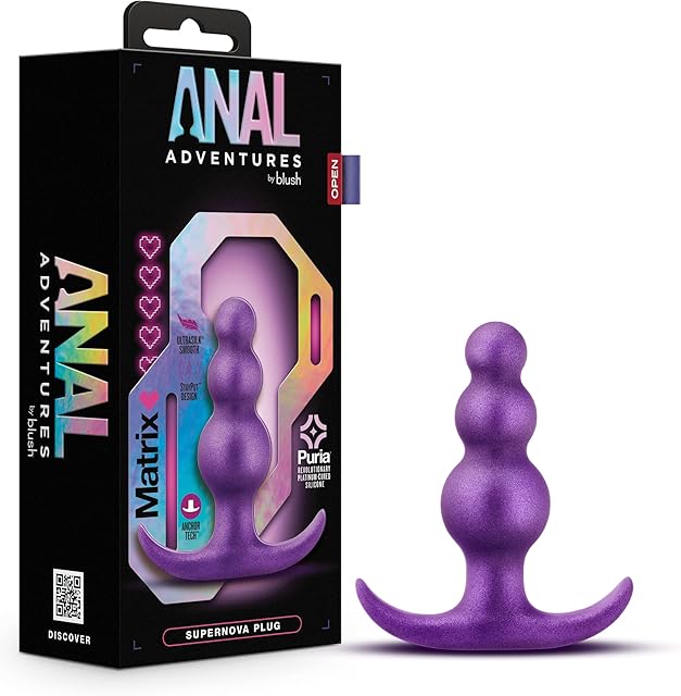 Blush Novelties Anal Adventures Matrix Supernova Plug - Puria Silicone Anal Plug, UltrasilkSmooth, Anal Sex Training Toys, Beginners Sex Toy for All Genders, Anal Dildo Stretcher