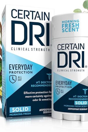 Certain Dri Everyday Strength Clinical Solid Antiperspirant - Hyperhidrosis Treatment - Long-Lasting 72-Hour Protection - Effective Sweat Control - Travel Friendly - Fresh Scent - 26 oz