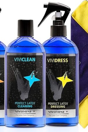 Vivishine Spray - Vividress w/Spray - Viviclean - Viviwipe Combo - for Latex Clothing