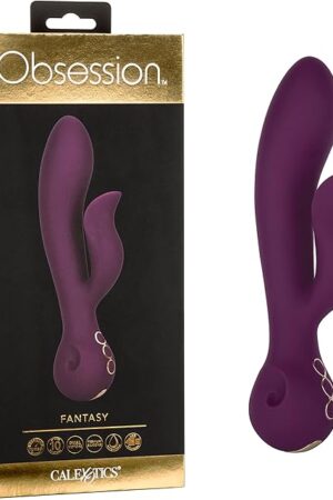 CalExotics Obsession Fantasy Vibrator ? Premium Rechargeable Silicone Rabbit Massager Sex Toy for Women - Purple