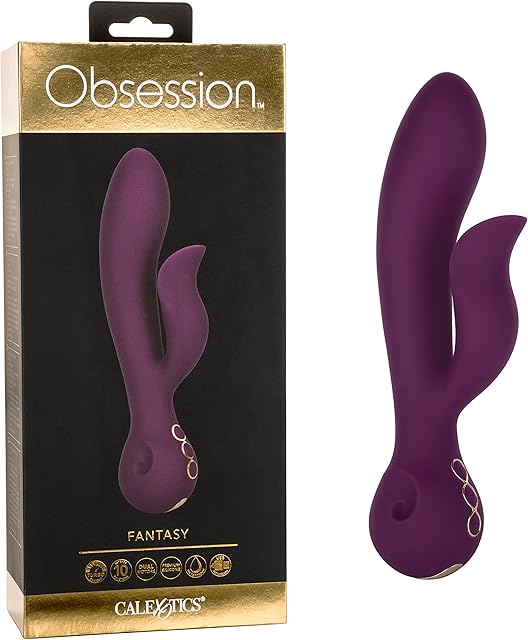 CalExotics Obsession Fantasy Vibrator ? Premium Rechargeable Silicone Rabbit Massager Sex Toy for Women - Purple