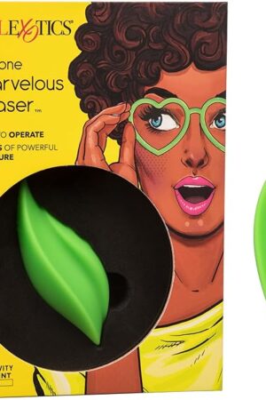 CalExotics Mini Marvels Marvelous Teaser ? Silicone Waterproof Compact Massager Vibrator ? 10 Function Rechargeable Vibe ? Adult Sex Toy Massager for Couples ? Green