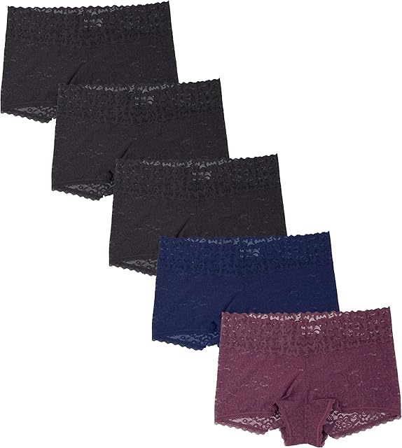 Women Underwear Soft Stretch Comfort Sexy Lace Hipster Cheeky Boyshorts Brief