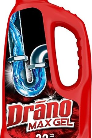 Drano Max Gel Drain Clog Remover and Cleaner for Shower or Sink Drains, Unclogs and Removes Hair, Soap Scum, Blockages, 32 oz