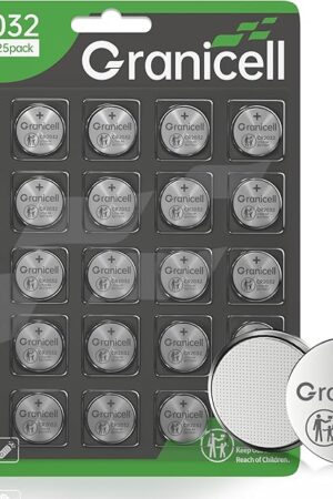 CR2032 Battery Compatible with AirTag 25 Count 2032 Lithium 3V Coin Battery for Child Safety, Suitable for Key Fobs, Smart Sensors, Scales, Candles and More