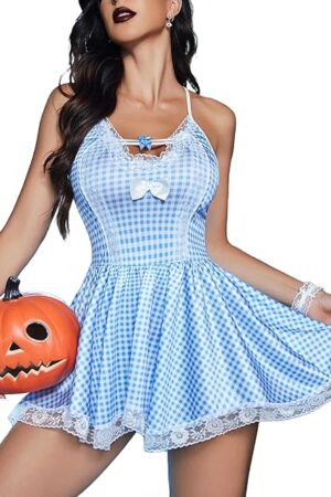 Cosplay Lingerie for Women Sexy Maid Costume 4 Pack Role Play Lingerie Outfits Naughty Lace Babydolls